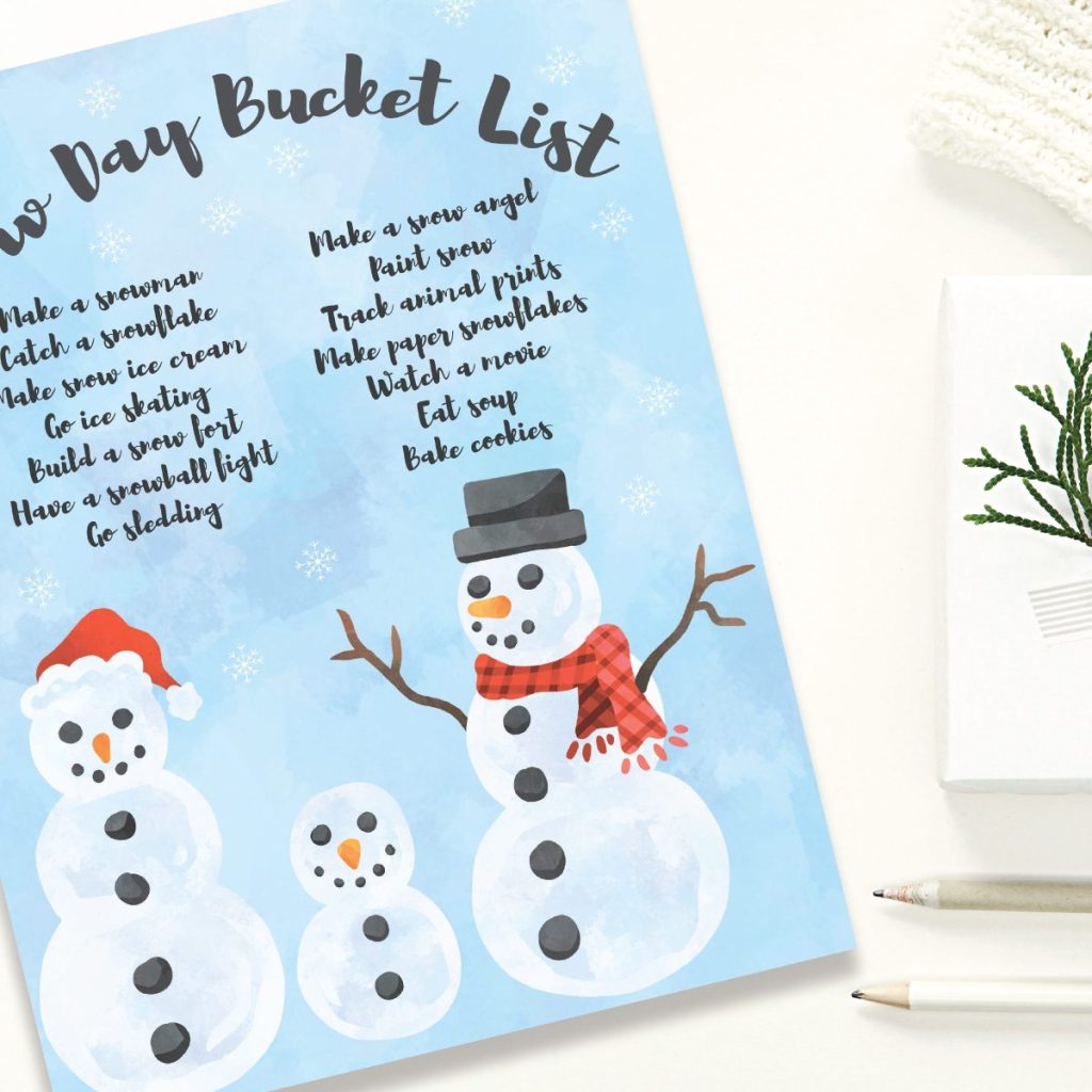 totally free snow day printables - everyday party magazine